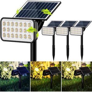 Solar Spotlights 84 LED Outdoor Garden Yard Lawn Pathway Waterproof Adjustable 4